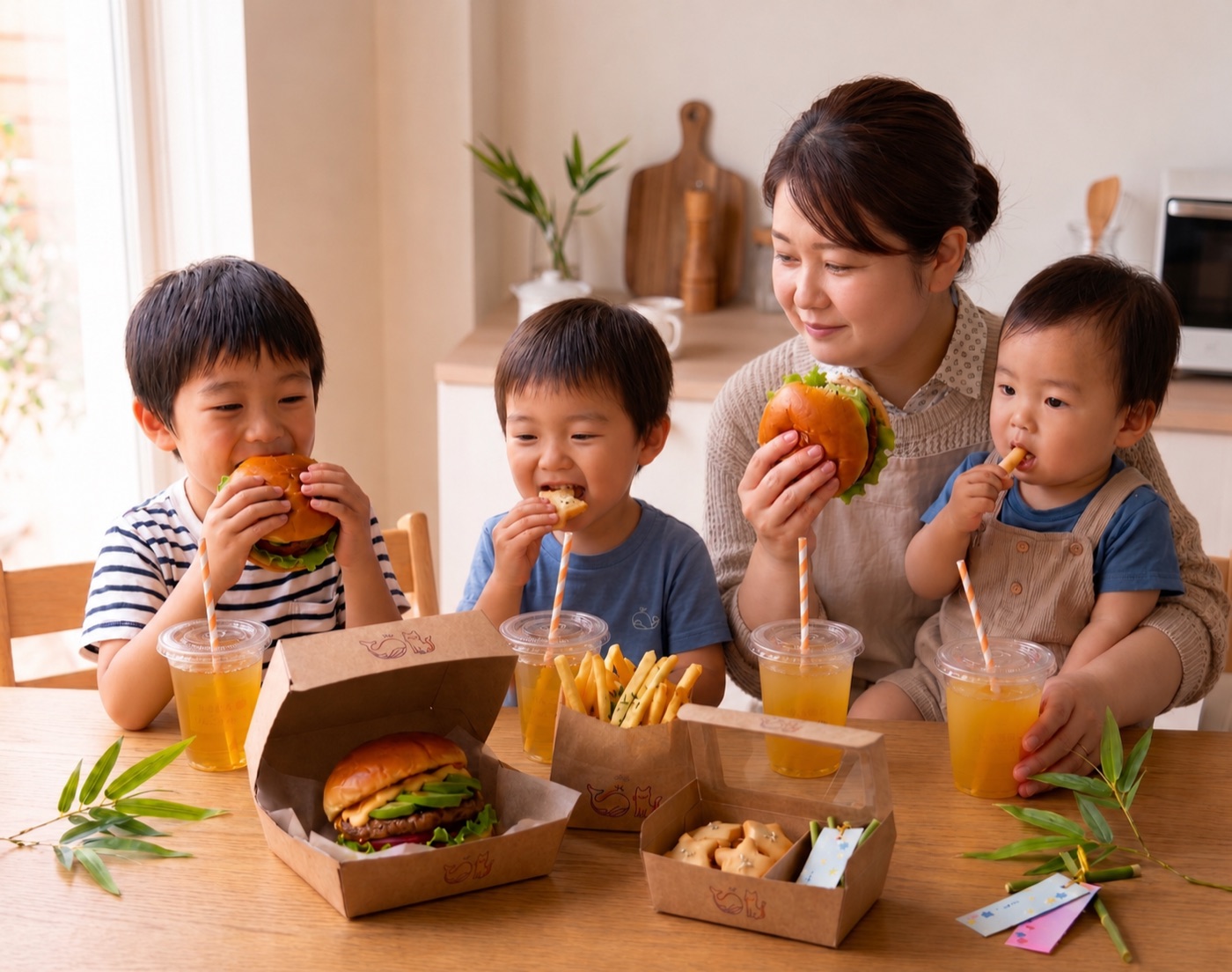 おうちでスターライトバーガーを楽しむ食卓